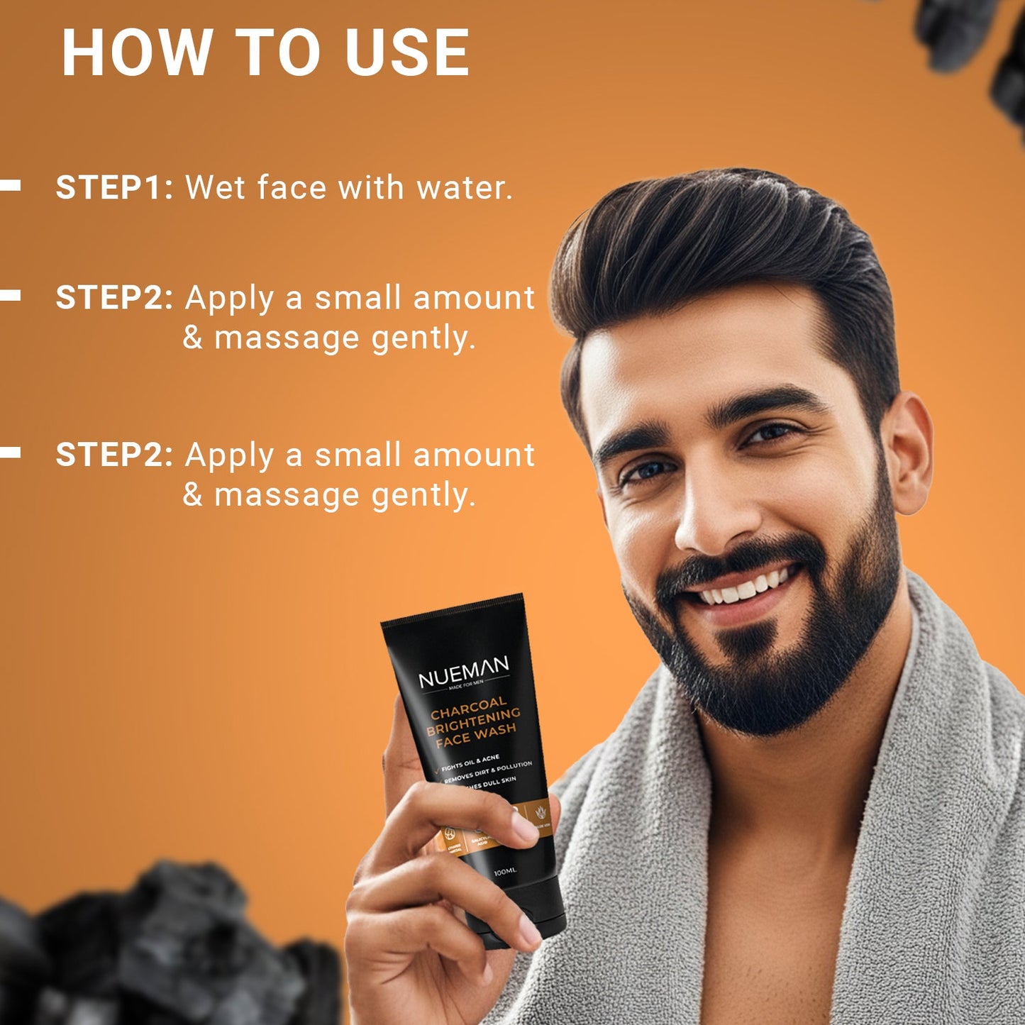 How to use Nueman men’s face wash – step by step skincare routine