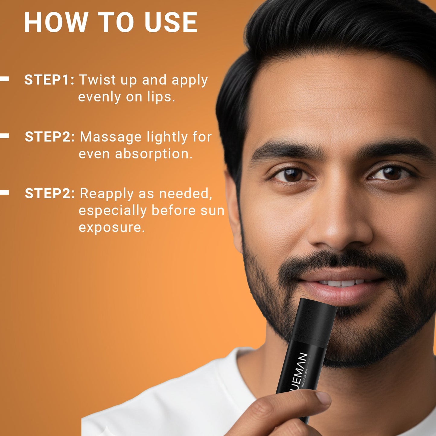 How to use Nueman men’s lip balm – daily moisturizing lip care routine